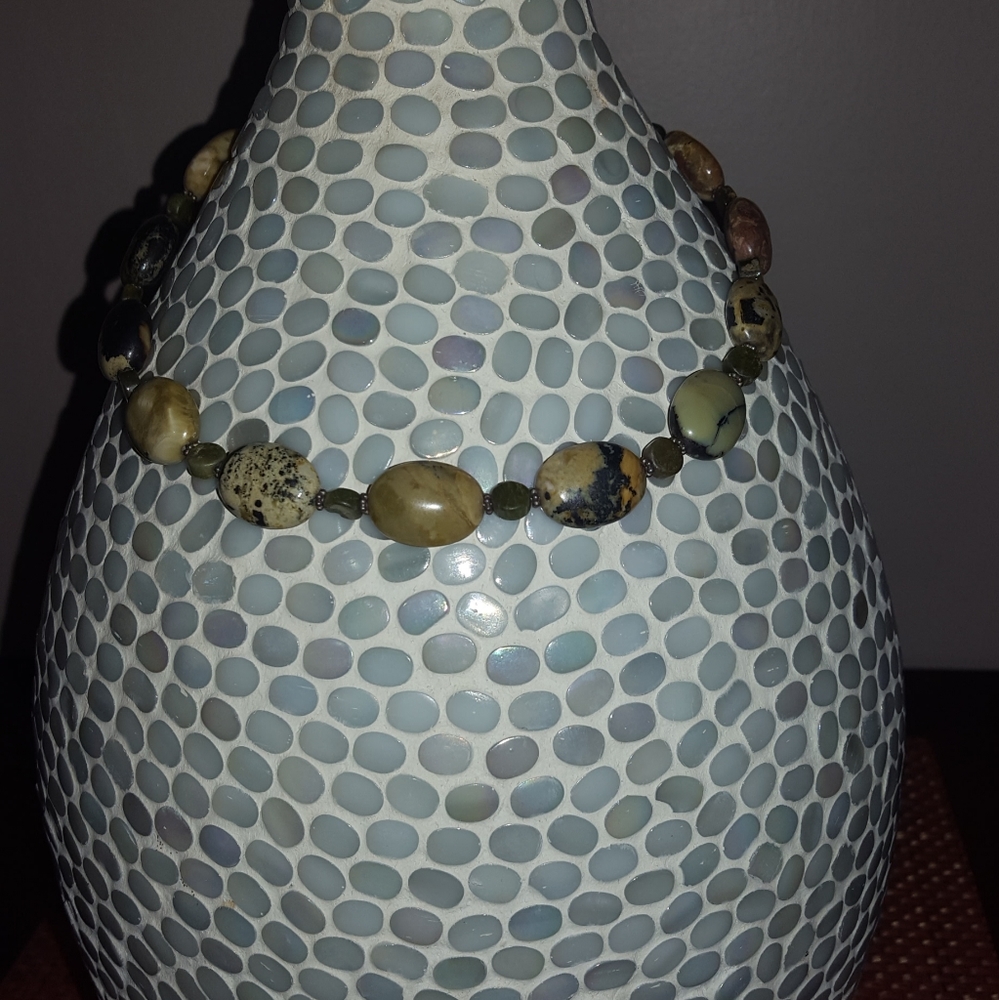 Jasper necklace, earrings set